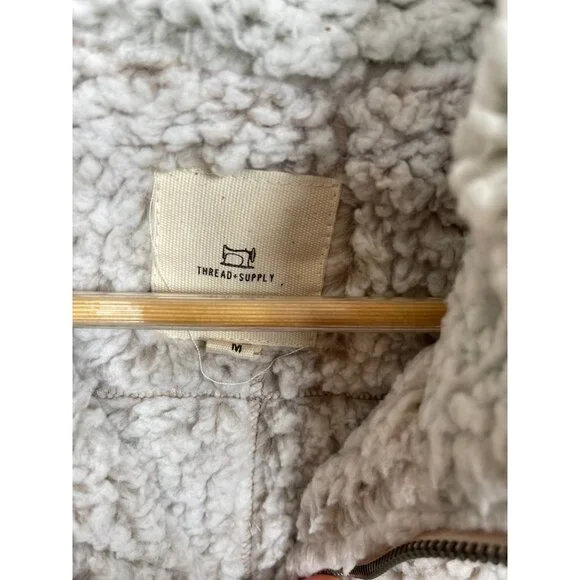 Thread & Supply Artic Teddy Bear Sherpa Fleece Vest In Pink Size M - Picture 4 of 6